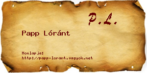Papp Lóránt névjegykártya