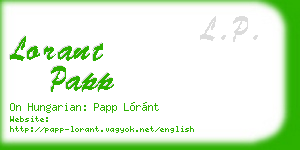 lorant papp business card