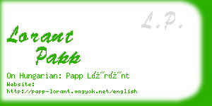 lorant papp business card